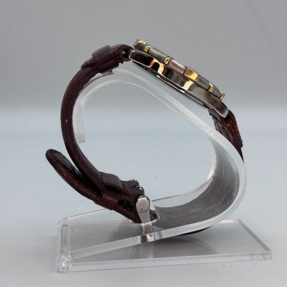 Disney Time Works Watch Mickey Mouse Day Date Brown Leather Band Unisex Vintage - Picture 7 of 8